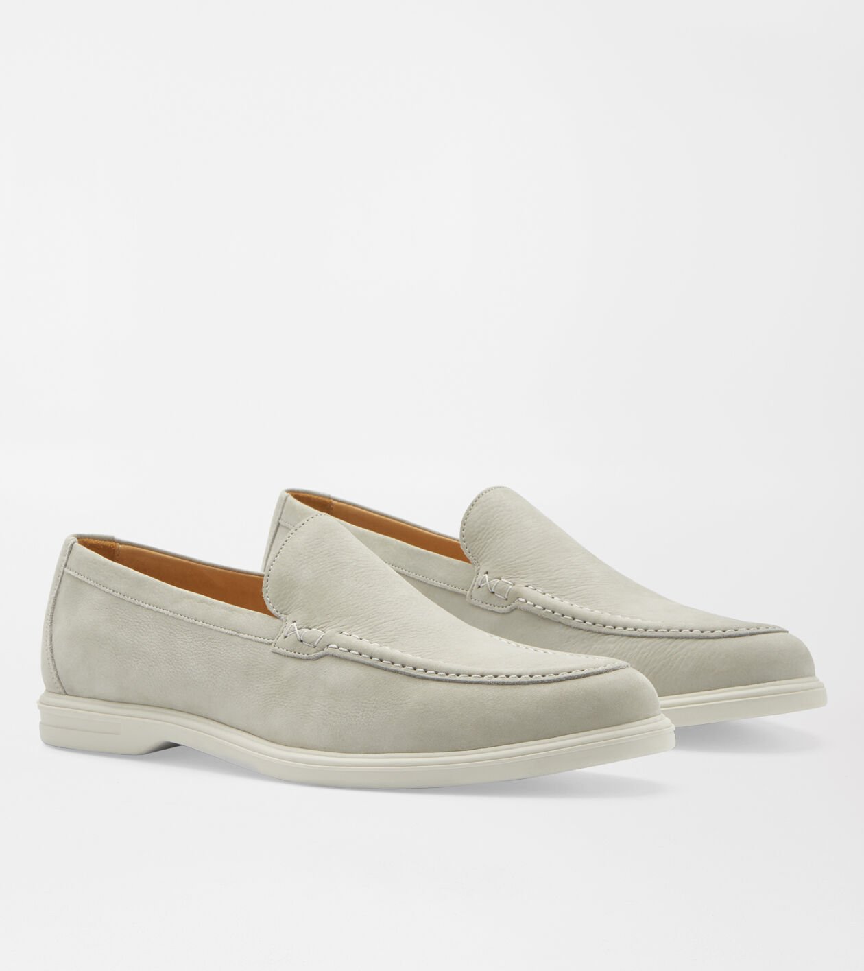Peter Millar Excursionist Nubuck Venetian Loafer Pearl Grey