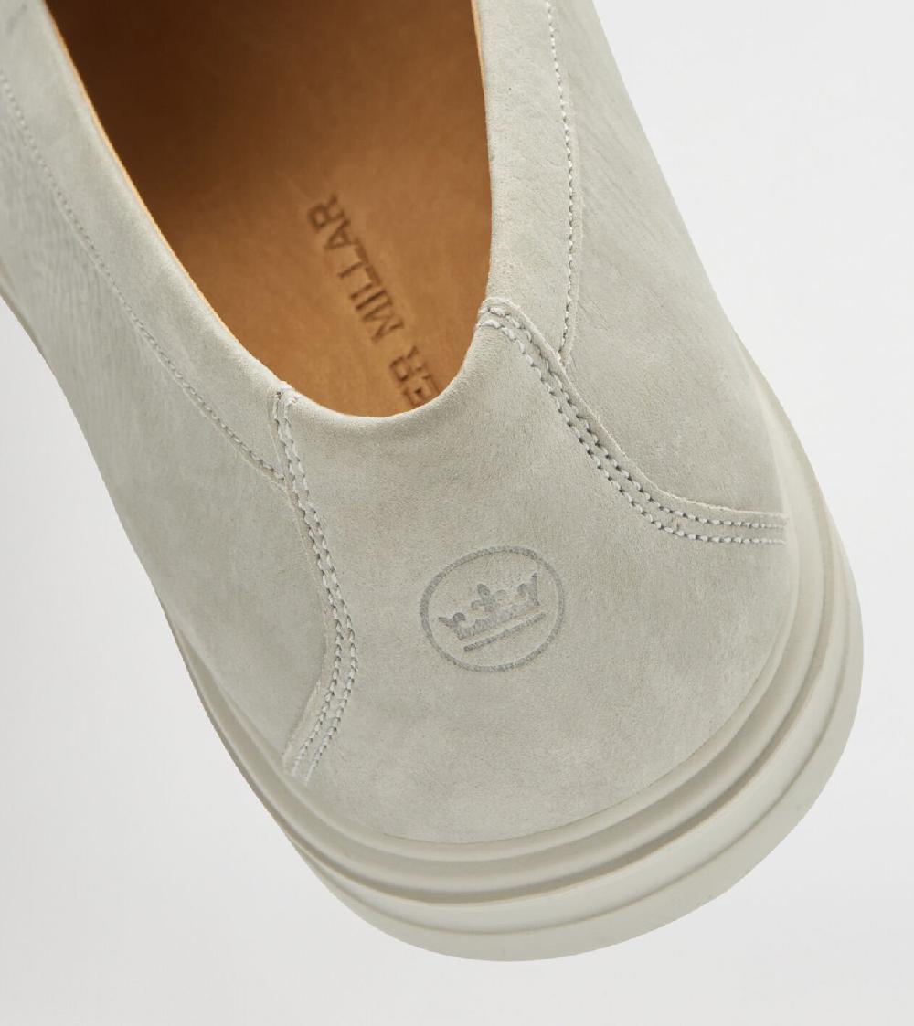 Peter Millar Excursionist Nubuck Venetian Loafer Pearl Grey