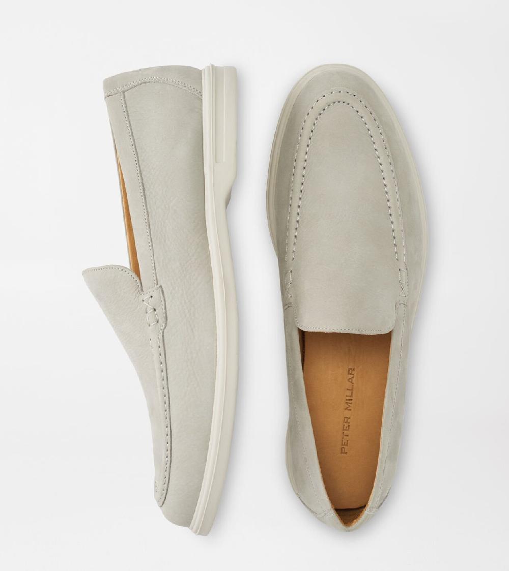 peter millar Excursionist Nubuck Venetian Loafer Pearl Grey
