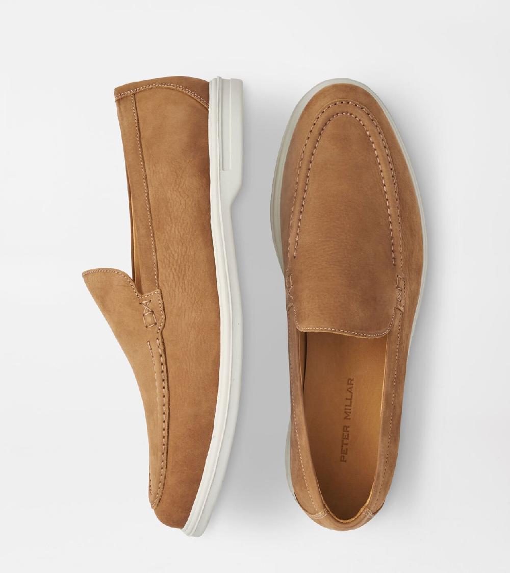 peter millar Excursionist Nubuck Venetian Loafer Whiskey