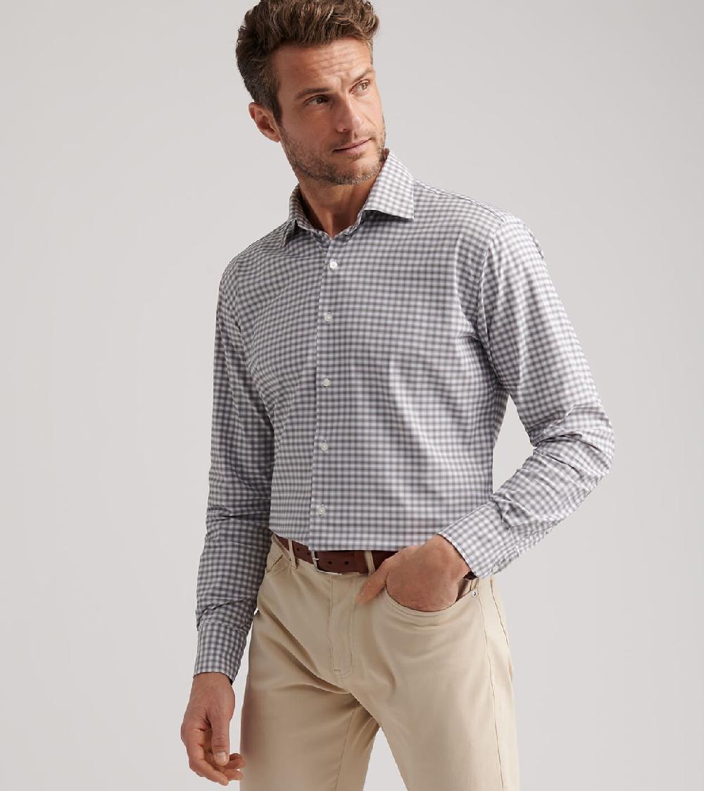 Peter Millar Fairbanks Performance Twill Sport Shirt BASIL