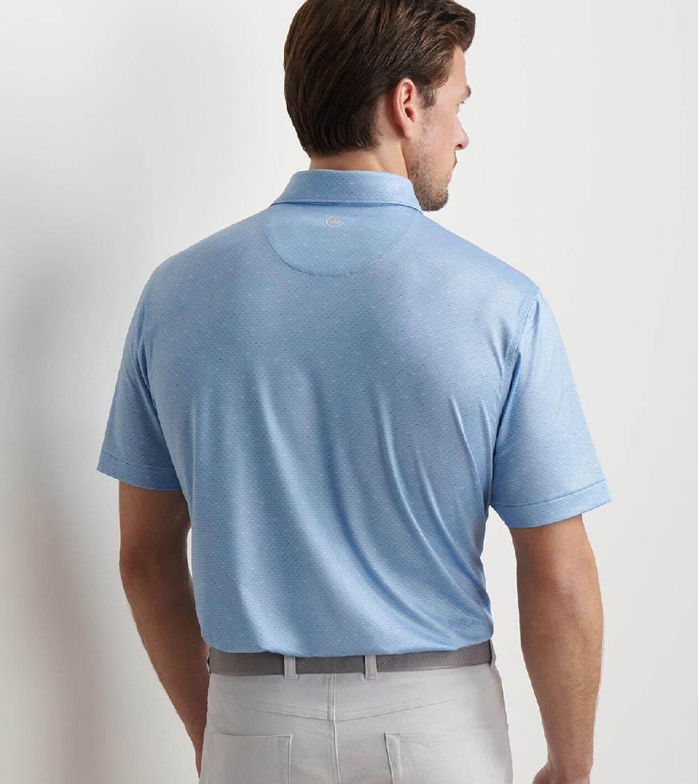Peter Millar Fall Football Performance Jersey Polo Cottage Blue