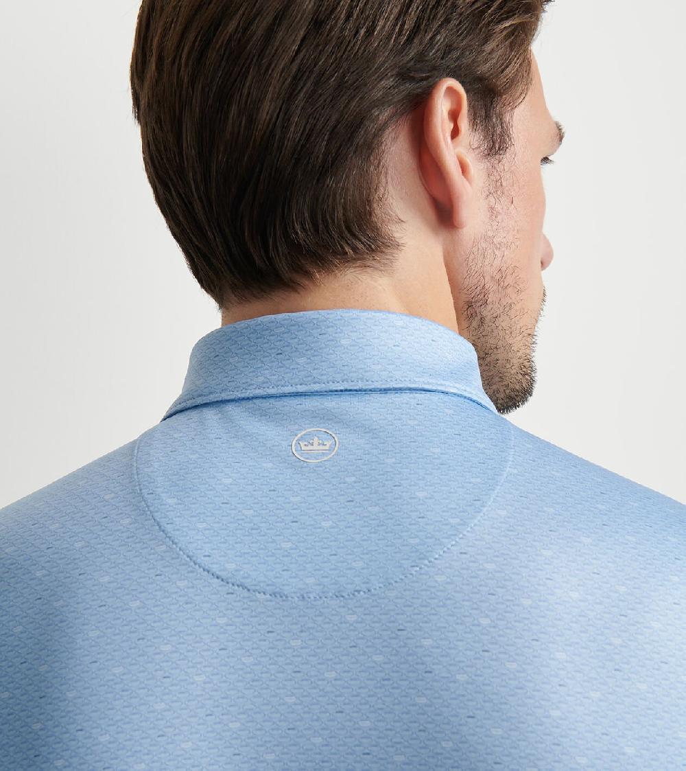 Peter Millar Fall Football Performance Jersey Polo Cottage Blue