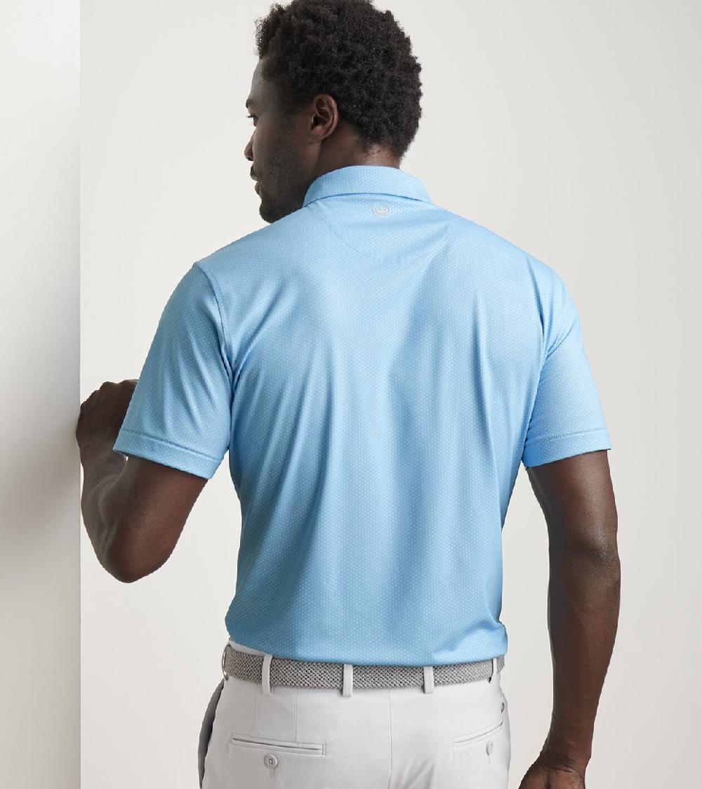 Peter Millar Fermata Performance Jersey Polo Blue Frost