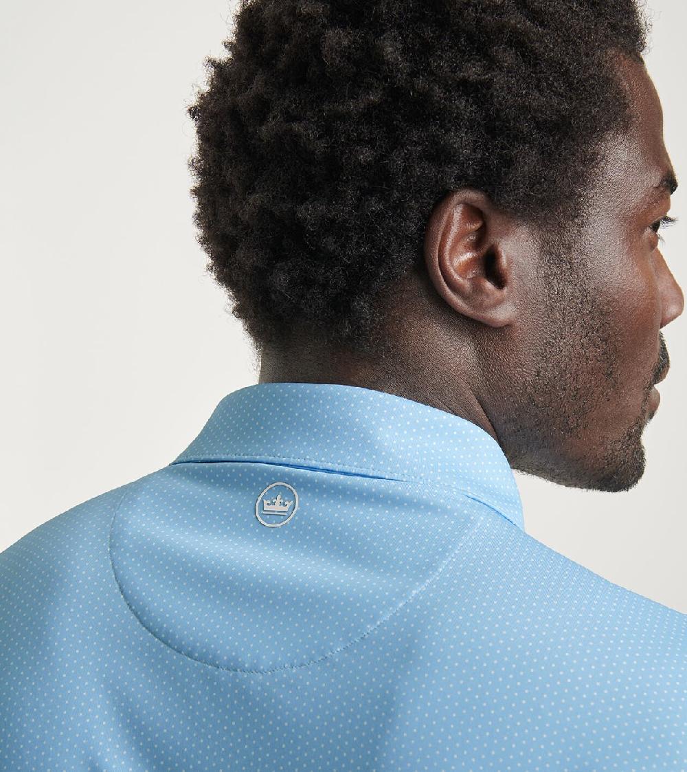 Peter Millar Fermata Performance Jersey Polo Blue Frost