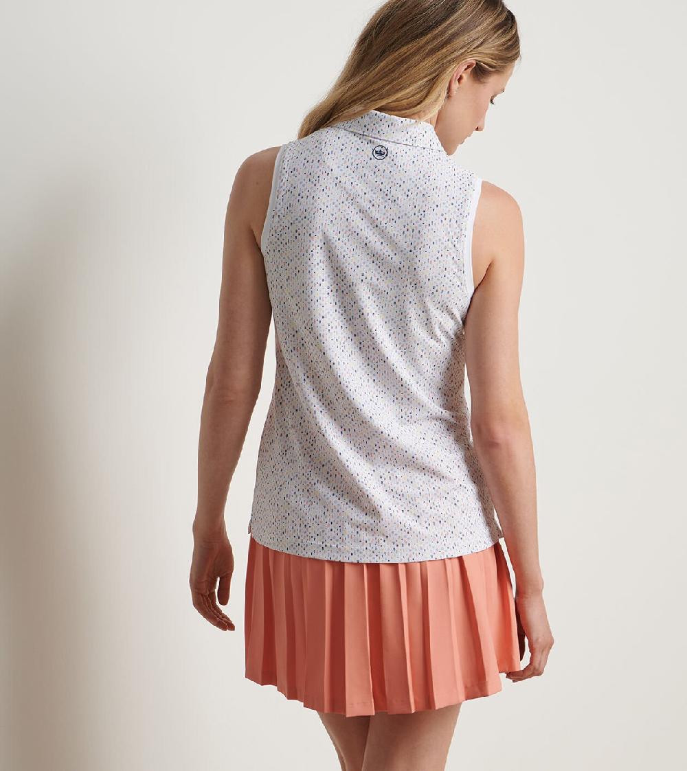 Peter Millar Final Touch Banded Sport Mesh Sleeveless Button Polo Multi