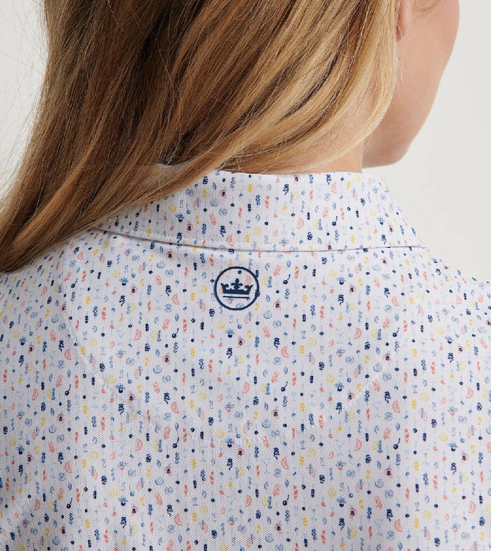 Peter Millar Final Touch Banded Sport Mesh Sleeveless Button Polo Multi