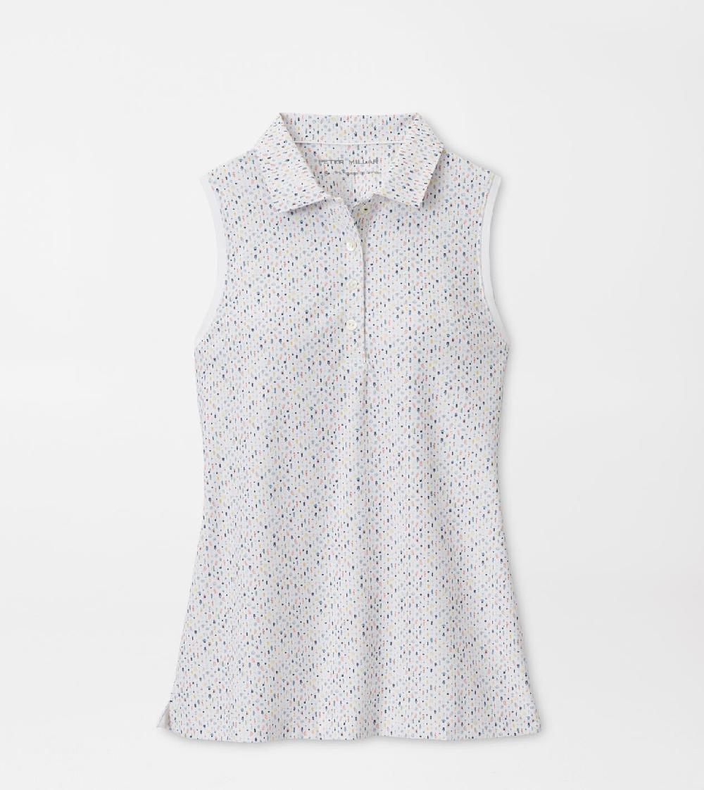 peter millar Final Touch Banded Sport Mesh Sleeveless Button Polo Multi