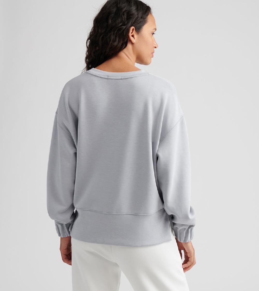 Peter Millar Flora Knit Mélange Crewneck Light Grey