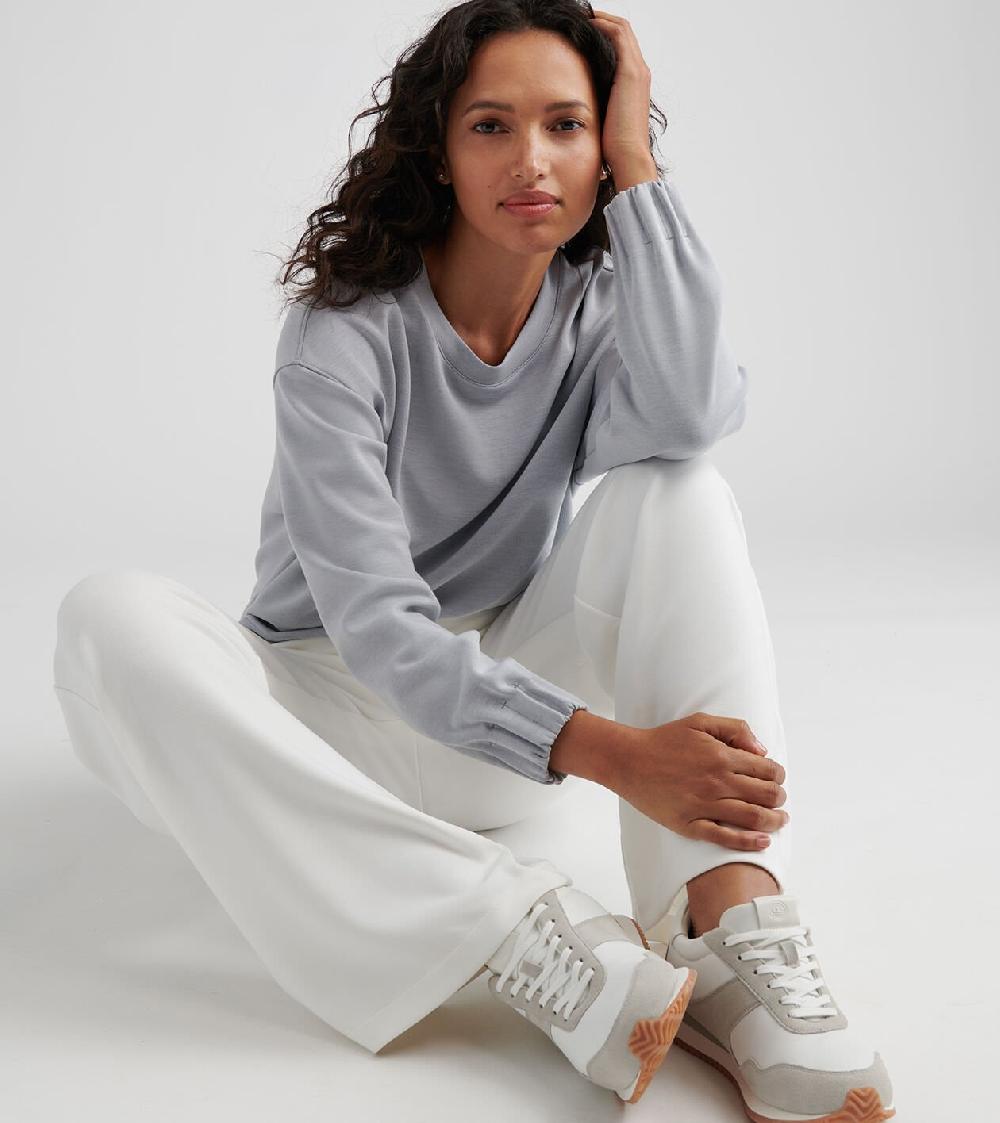 Peter Millar Flora Knit Mélange Crewneck Light Grey