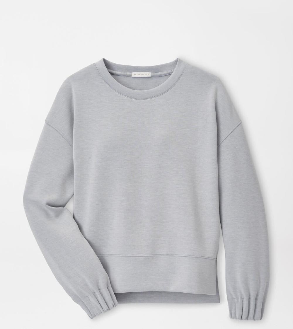 peter millar Flora Knit Mélange Crewneck Light Grey