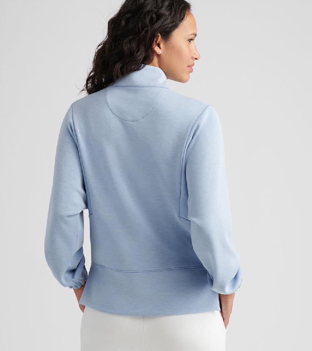 Peter Millar Flora Knit Mélange Half-Zip Pullover Vintage Indigo