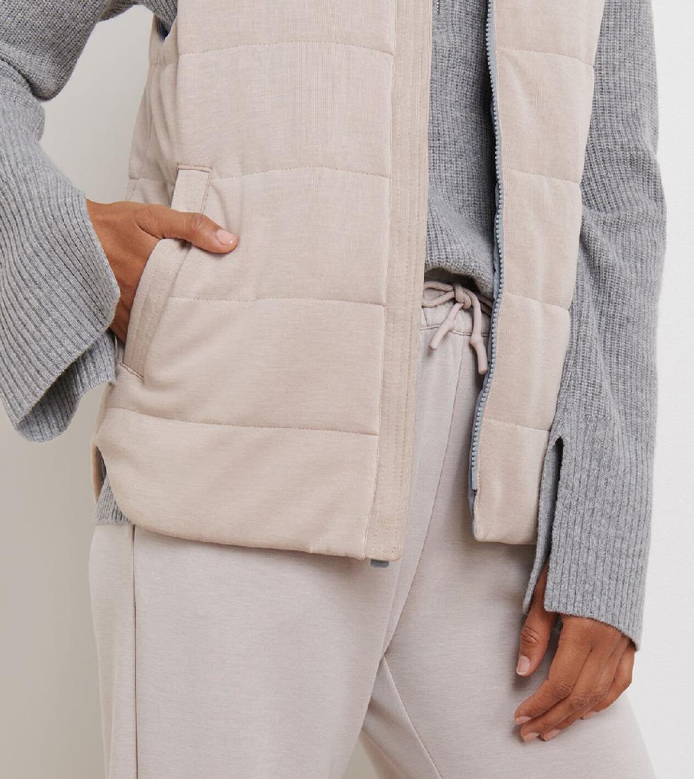 Peter Millar Flora Reversible Vest With Hood PEBBLE/LIGHT GREY