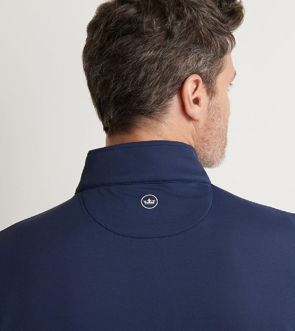 Peter Millar Galway Stretch Loop Terry Quarter-Zip Vest Navy