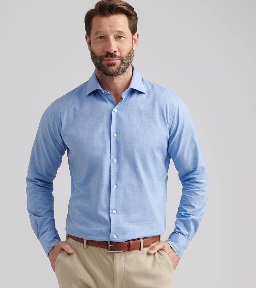 Peter Millar Highlands Soft Twill Cotton Sport Shirt RUDDY BLUE