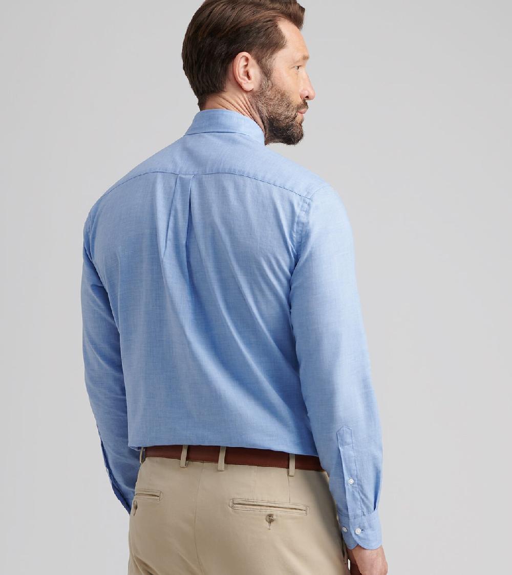 Peter Millar Highlands Soft Twill Cotton Sport Shirt RUDDY BLUE