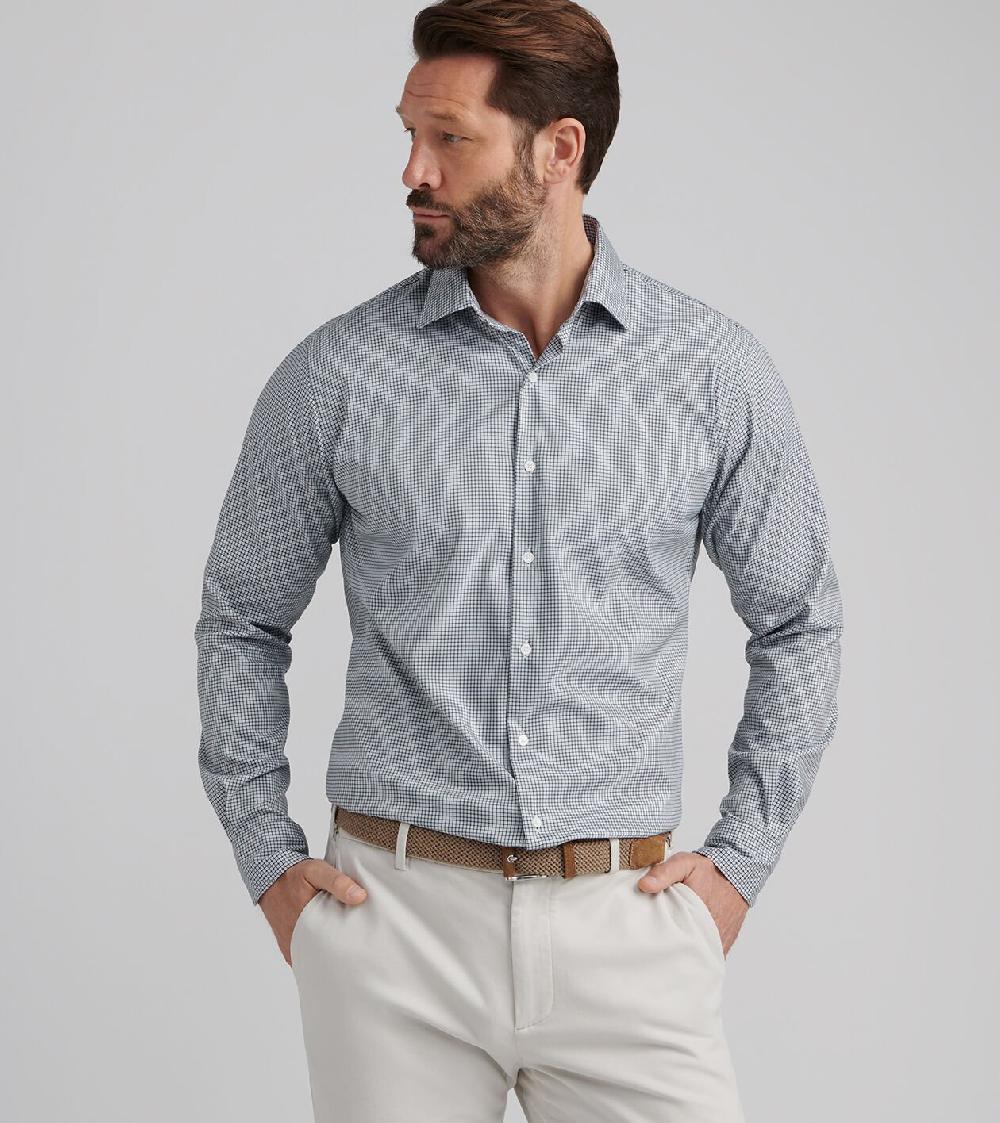 Peter Millar Jackson Crown Lite Cotton-Stretch Sport Shirt DEEP VERDANT