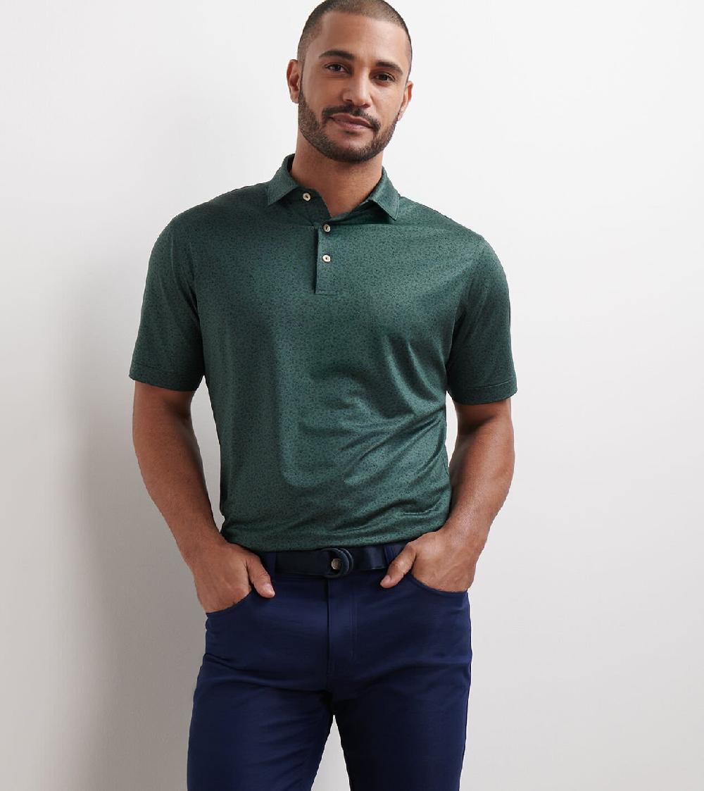 Peter Millar No Slow Play Performance Jersey Polo Nordic Pine