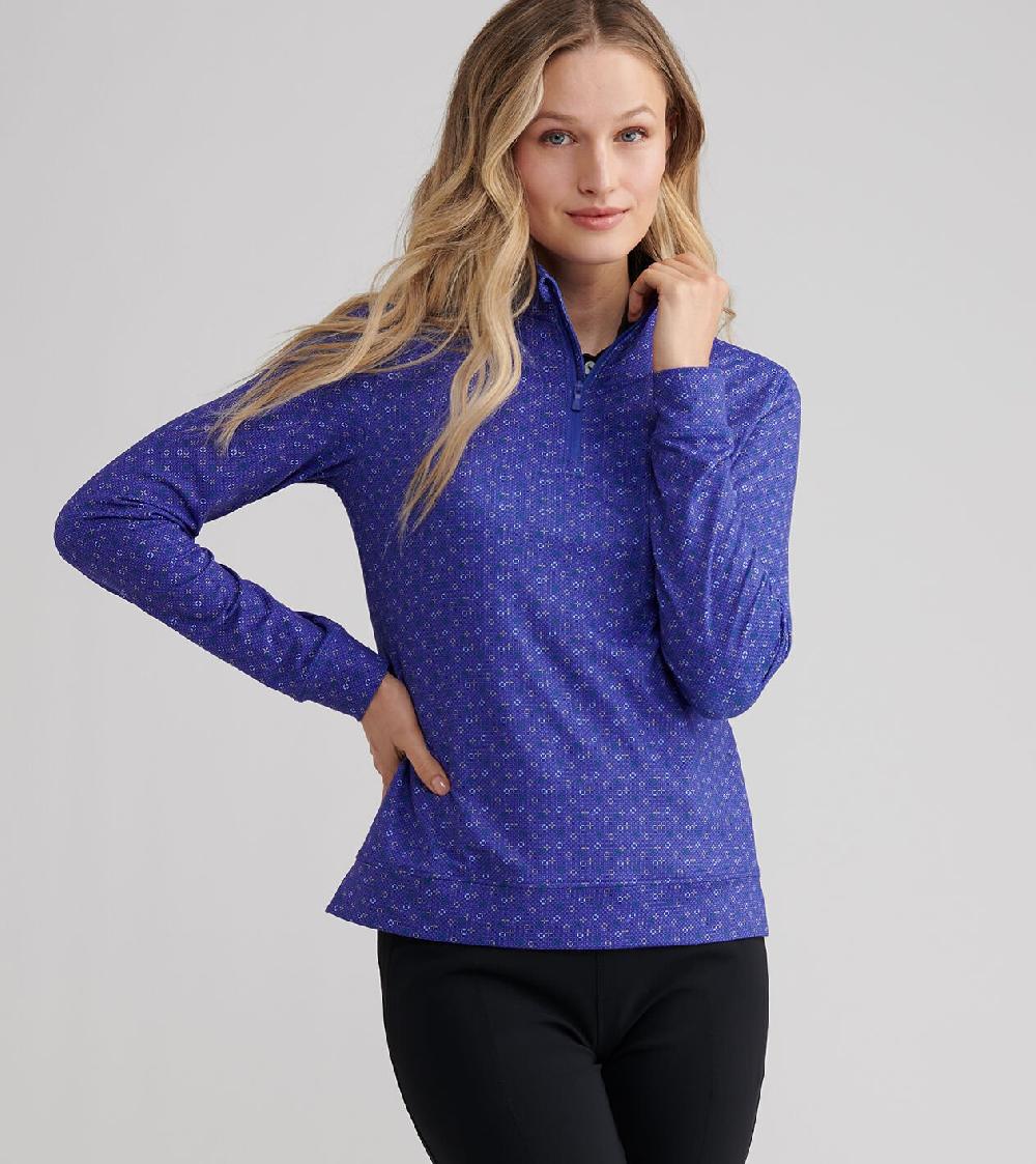 Peter Millar Perth Circle Back Performance Quarter-Zip PACIFIC BLUE