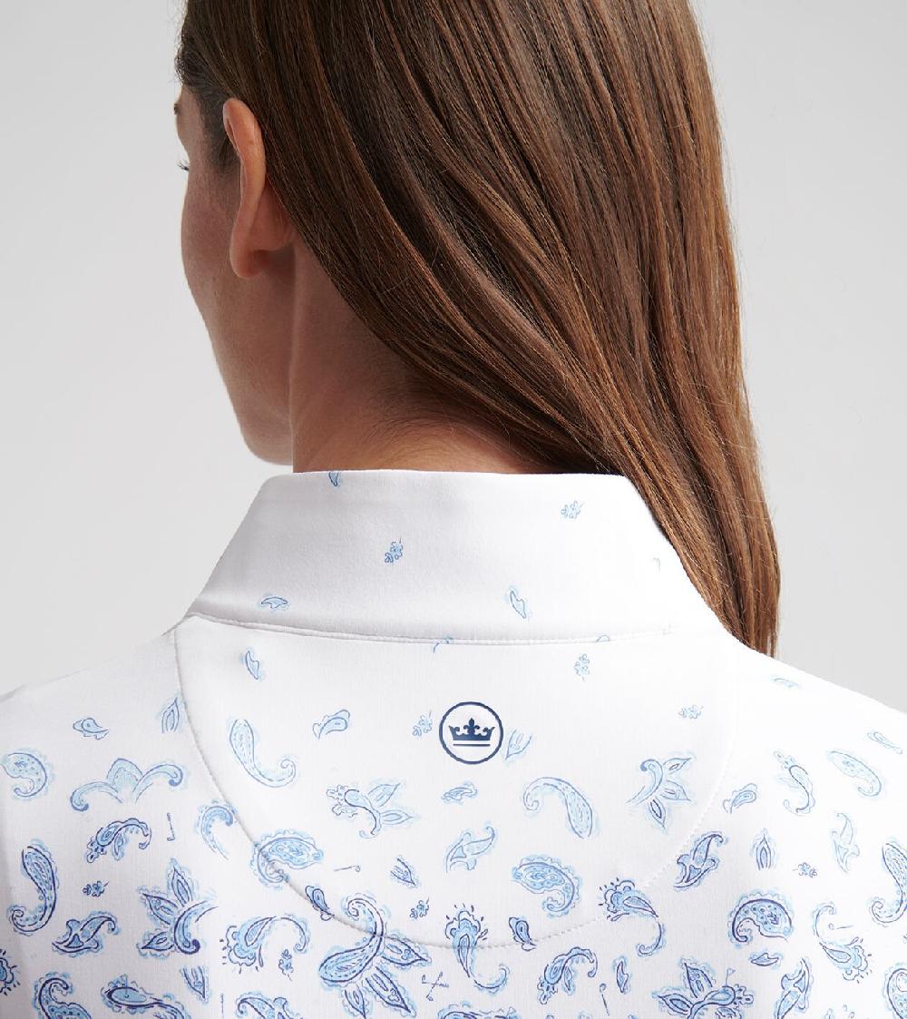 Peter Millar Perth Par 3 Paisley Performance Quarter-Zip White