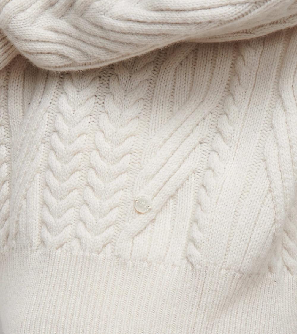 Peter Millar Bennett Cable Knit Crew Sweater Ivory