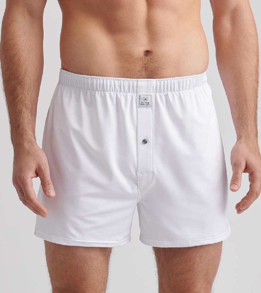 Peter Millar Bold Stretch Jersey Boxer White