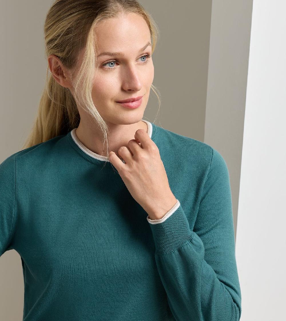 Peter Millar Coolspun Cotton Crewneck DEEP JADE