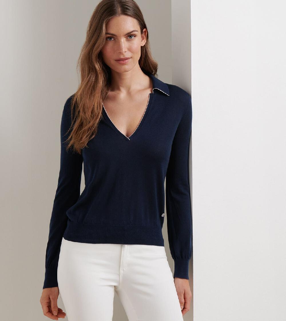 Peter Millar Corinne Collared Sweater Navy