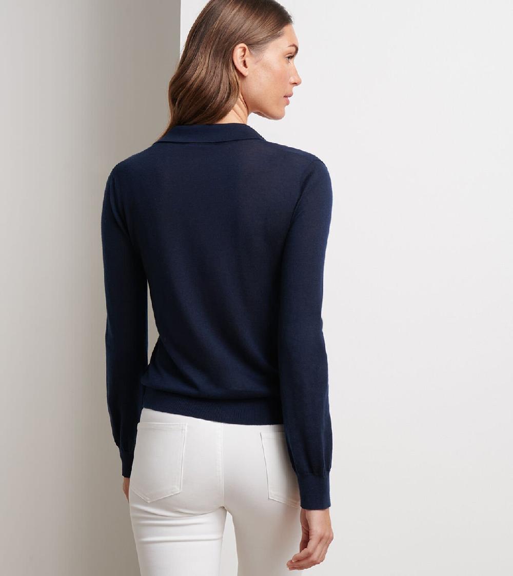 Peter Millar Corinne Collared Sweater Navy