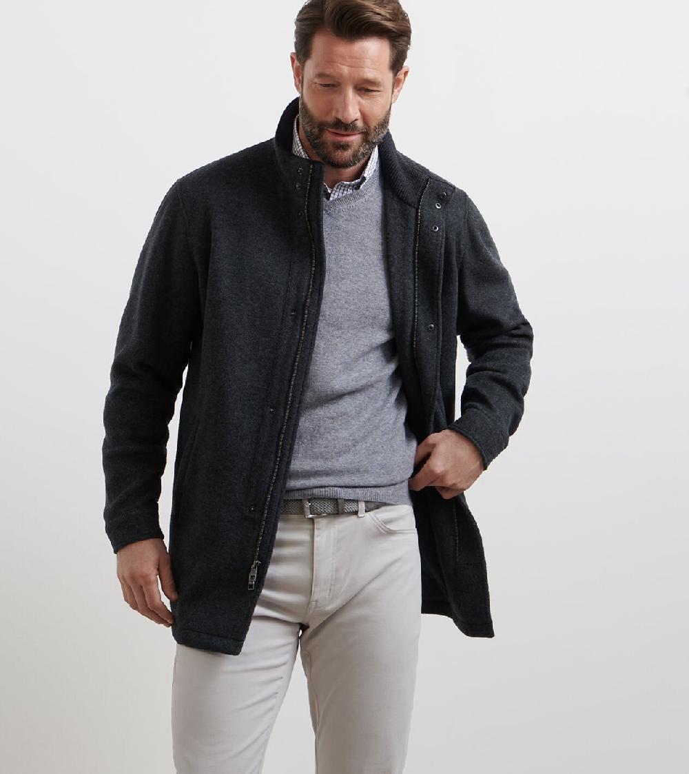 Peter Millar Crown Flex Merino City Coat Iron