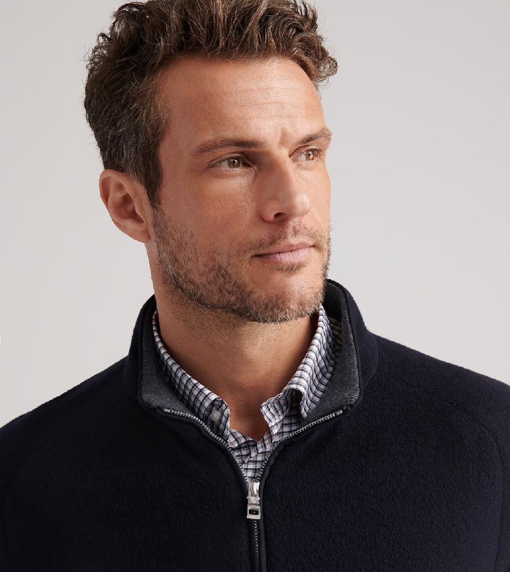 Peter Millar Crown Flex Merino Quarter-Zip Navy
