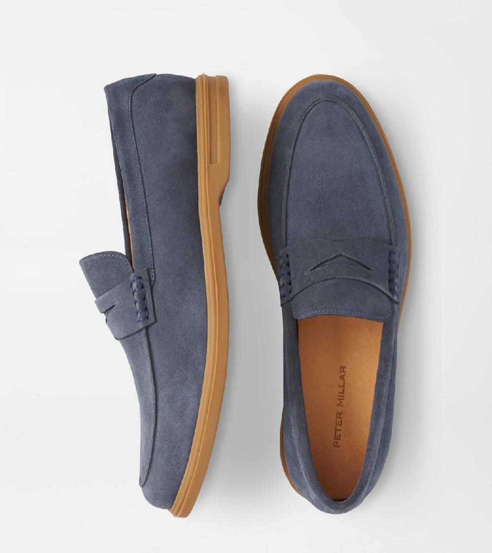 peter millar Excursionist Penny Loafer Avio Blue