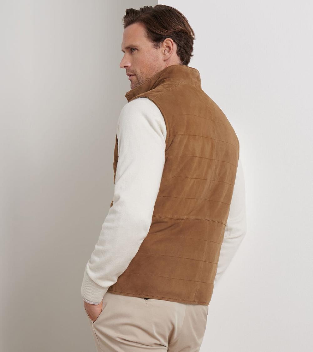 Peter Millar Featherweight Suede Vest WALNUT