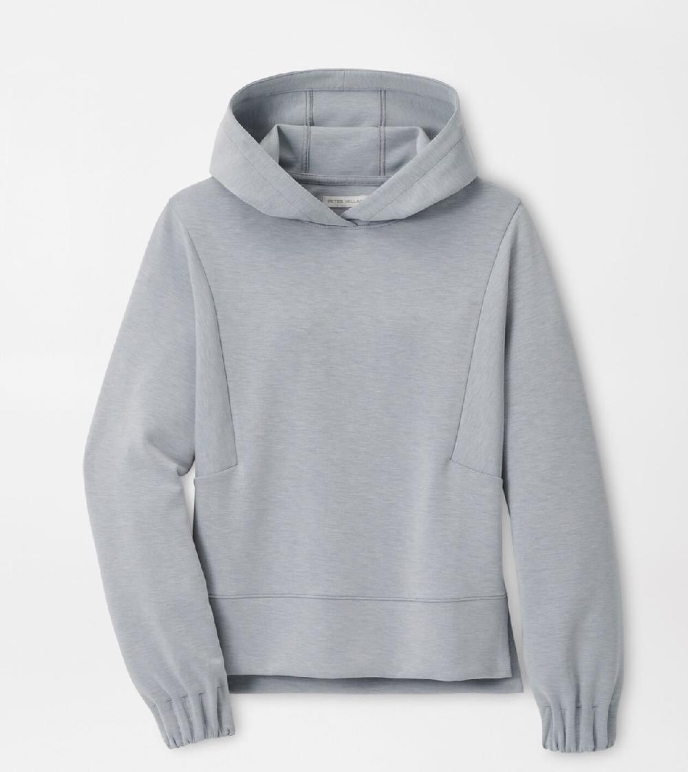 peter millar Flora Knit Mélange Hoodie Light Grey