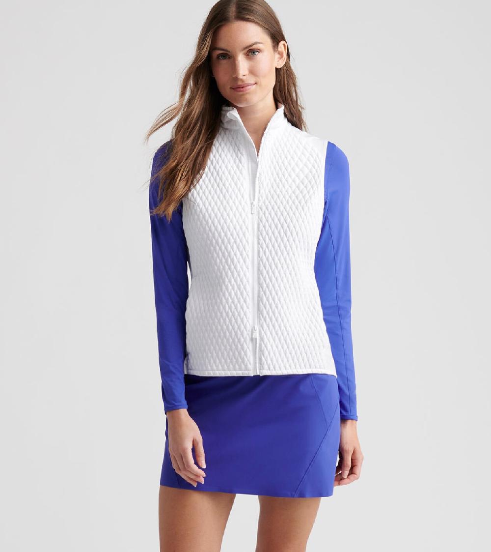 Peter Millar Fuse Mini Diamond Quilt Vest White