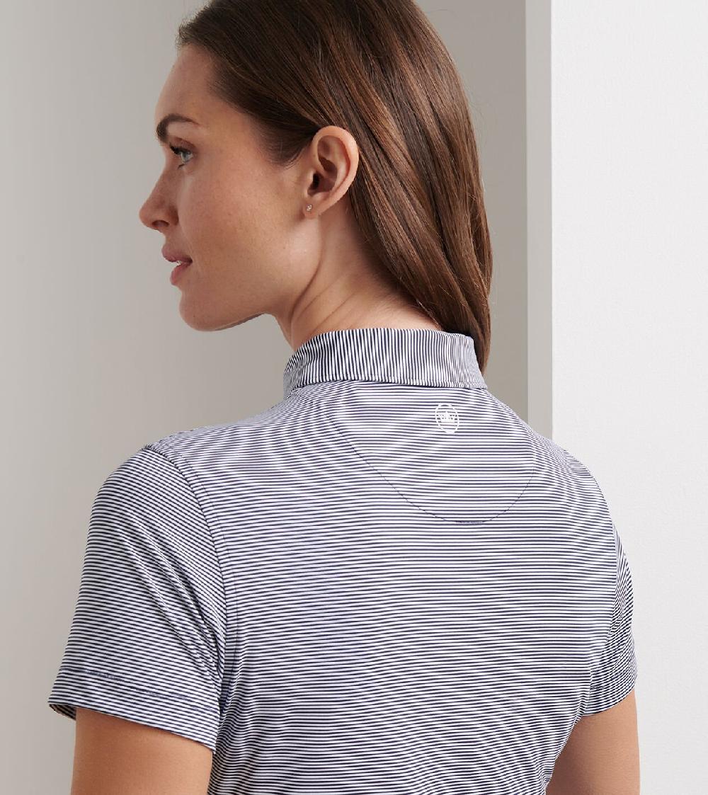 Peter Millar Jubilee Short-Sleeve Button Polo Navy