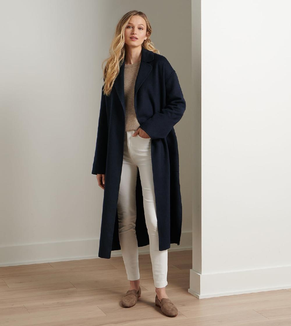 Peter Millar Lauren Double Face Topcoat Navy