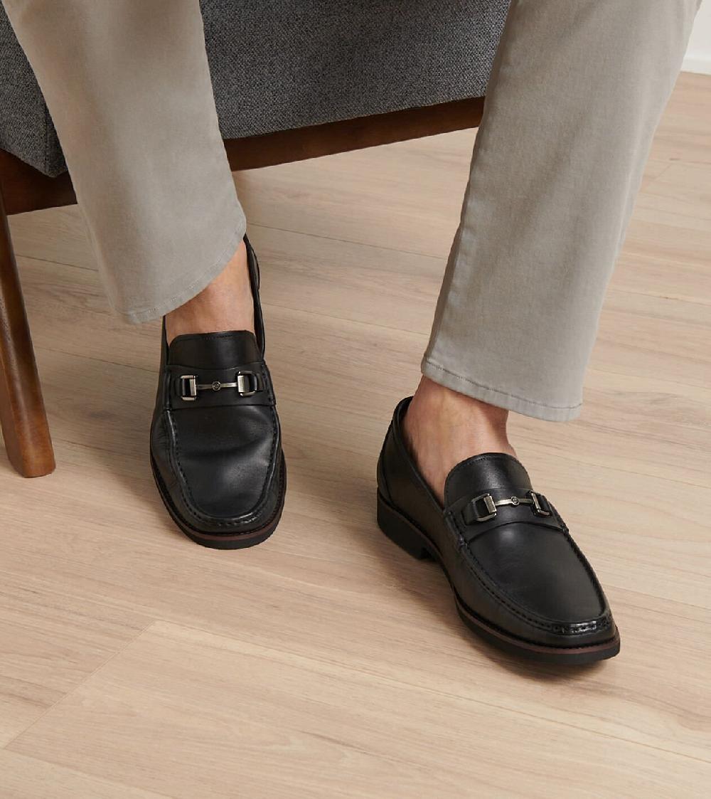 Peter Millar Leather Bit Loafer Black
