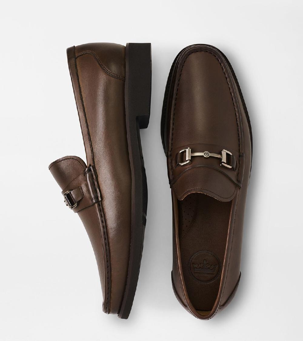 peter millar Leather Bit Loafer Brown