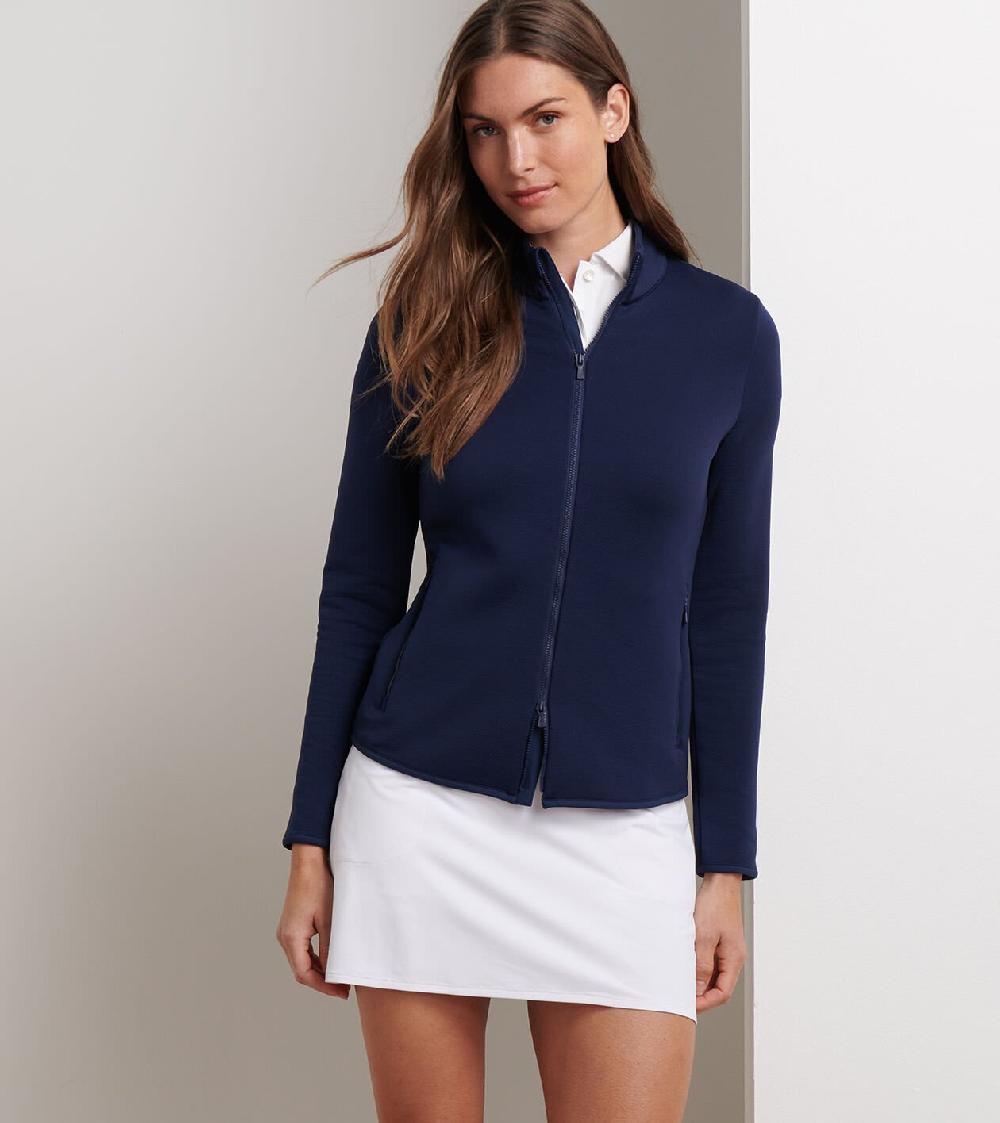 Peter Millar Lumi-Knit Midweight Full-Zip Navy