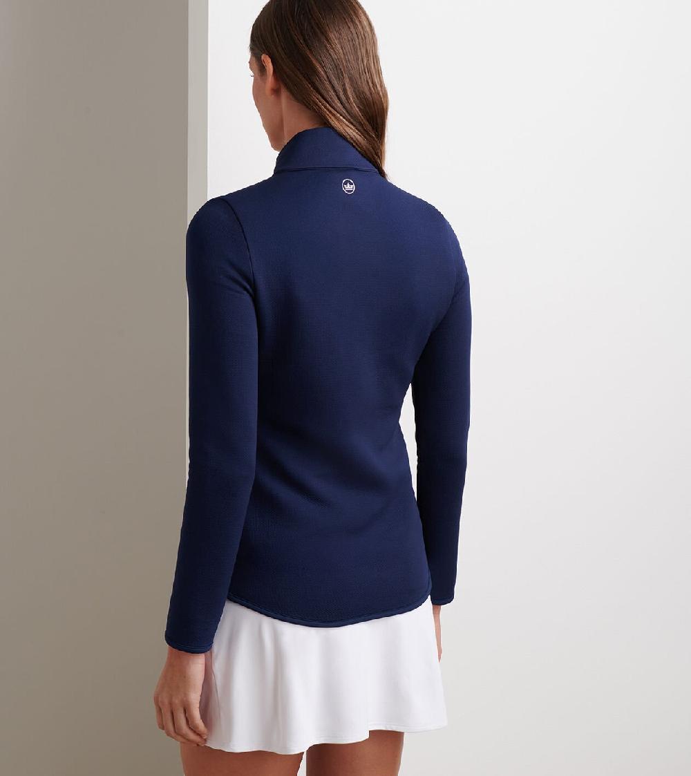 Peter Millar Lumi-Knit Midweight Full-Zip Navy