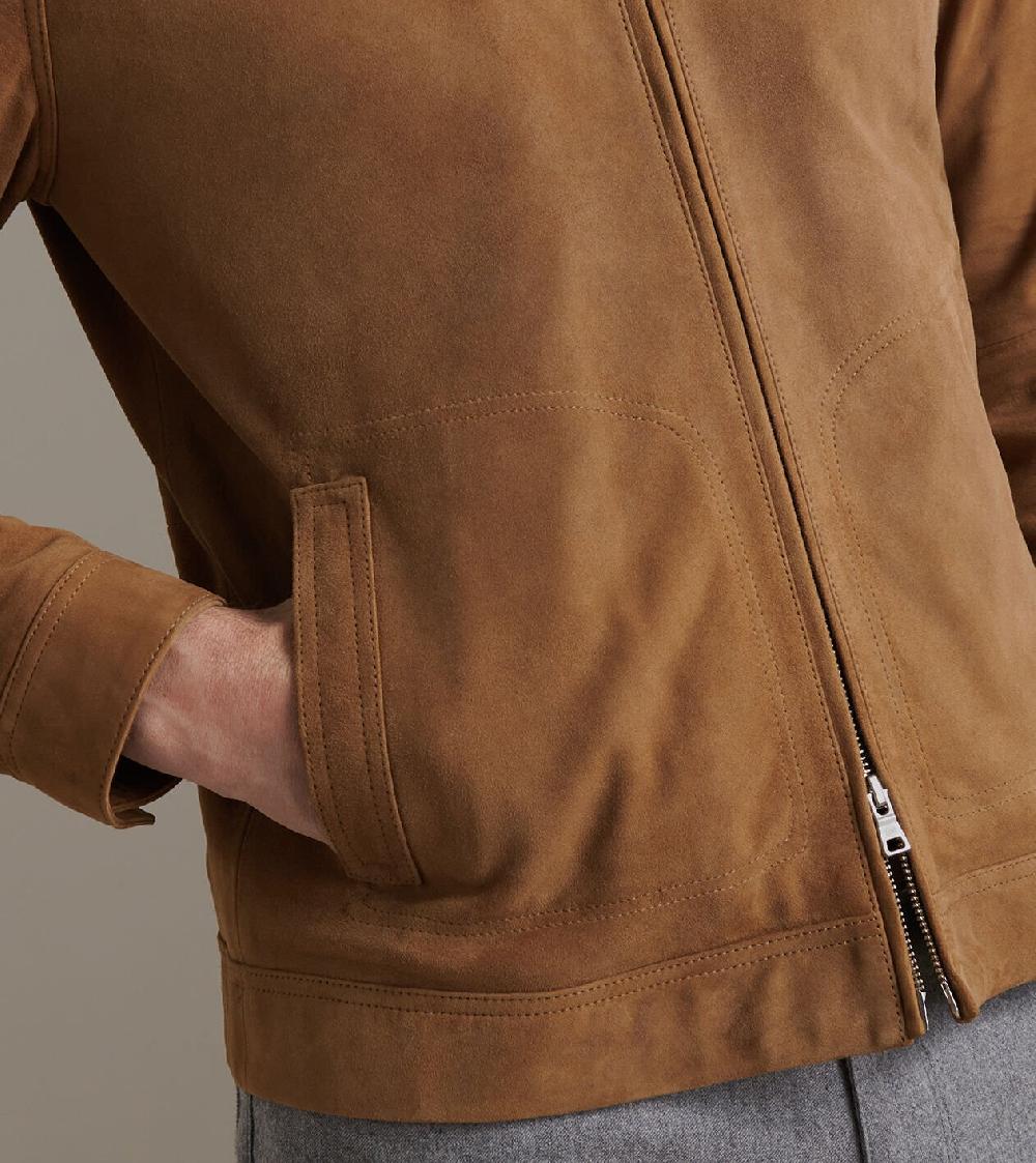 Peter Millar Soho Suede Bomber Saddle