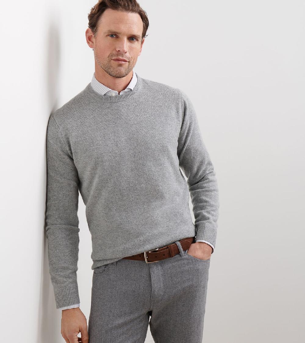 Peter Millar Stokes Crewneck Sweater Gale Grey