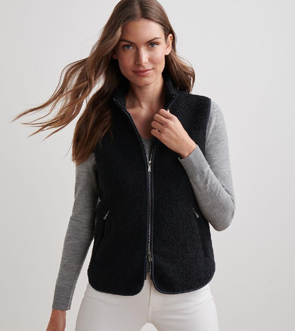 Peter Millar Tilly Bonded Sherpa Vest Black