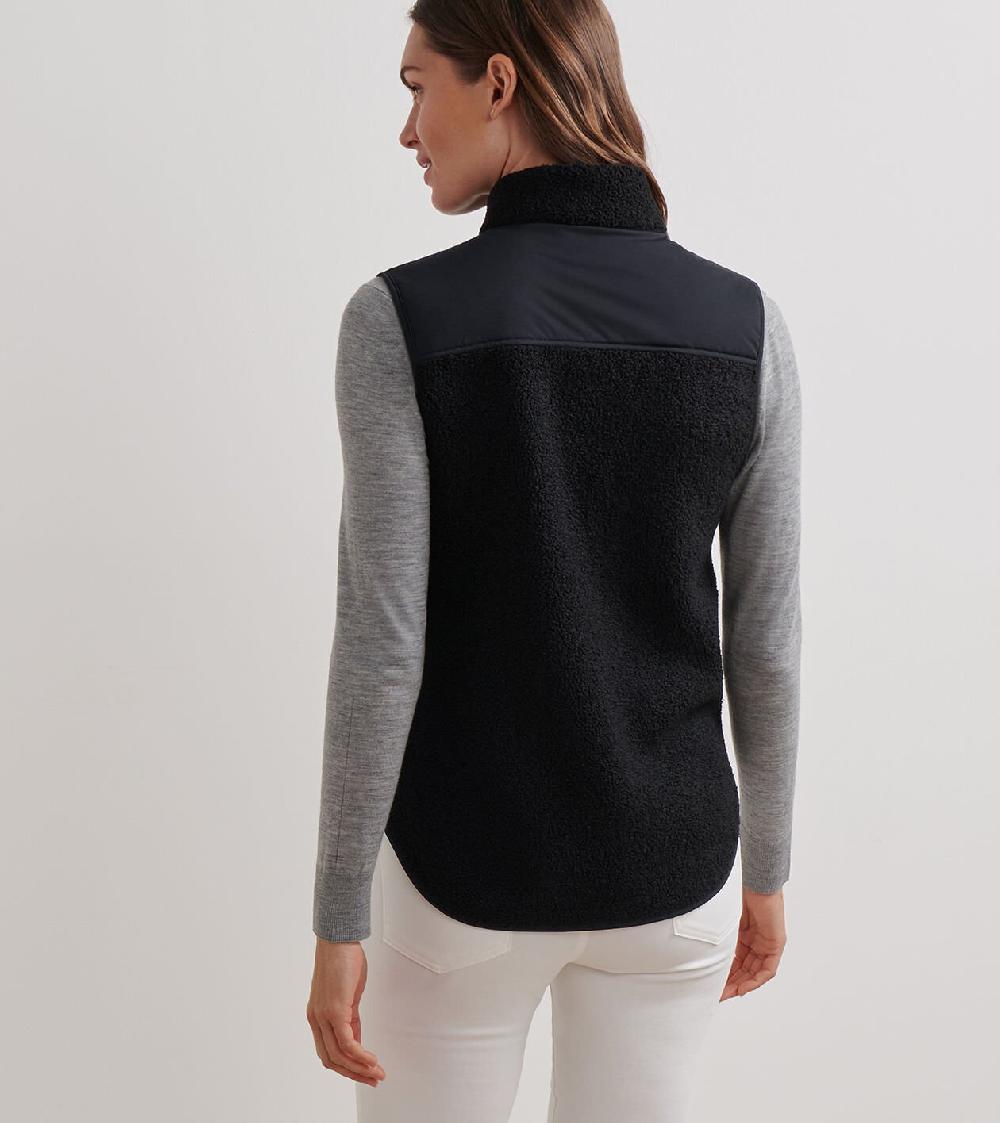 Peter Millar Tilly Bonded Sherpa Vest Black