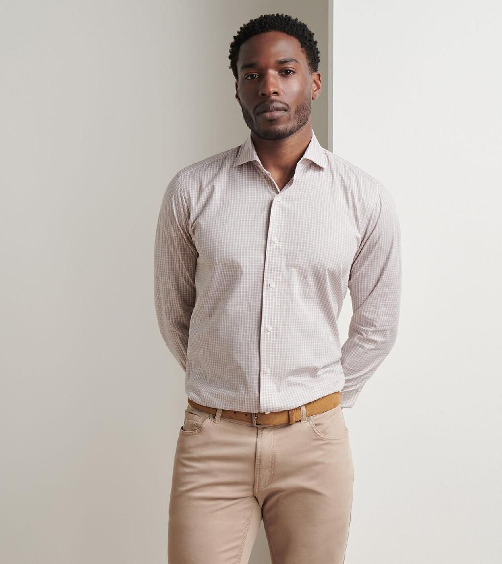 Peter Millar Torino Cotton Sport Shirt CAMEL