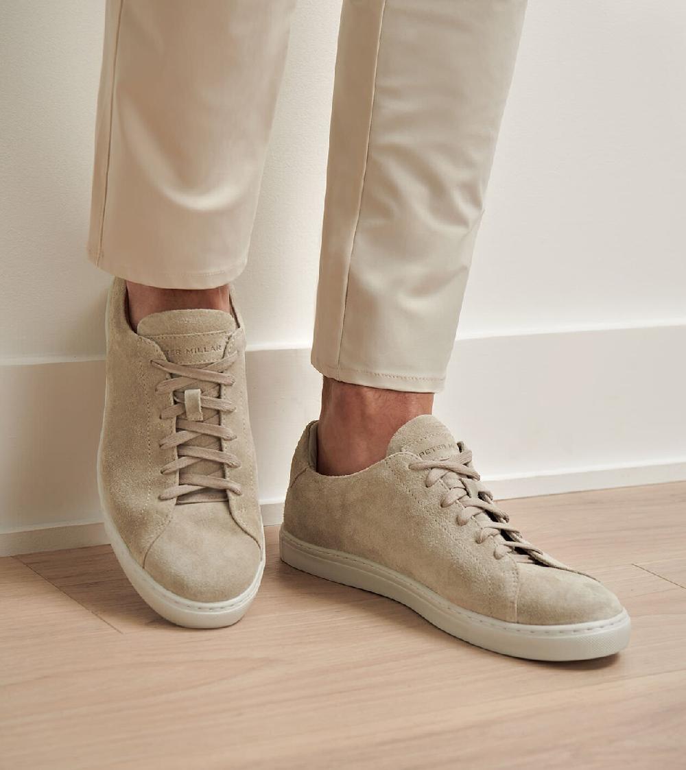 Peter Millar Vantage Lite Suede Sneaker Beige