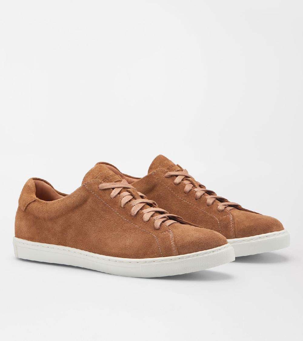 Peter Millar Vantage Lite Suede Sneaker Dark Amber