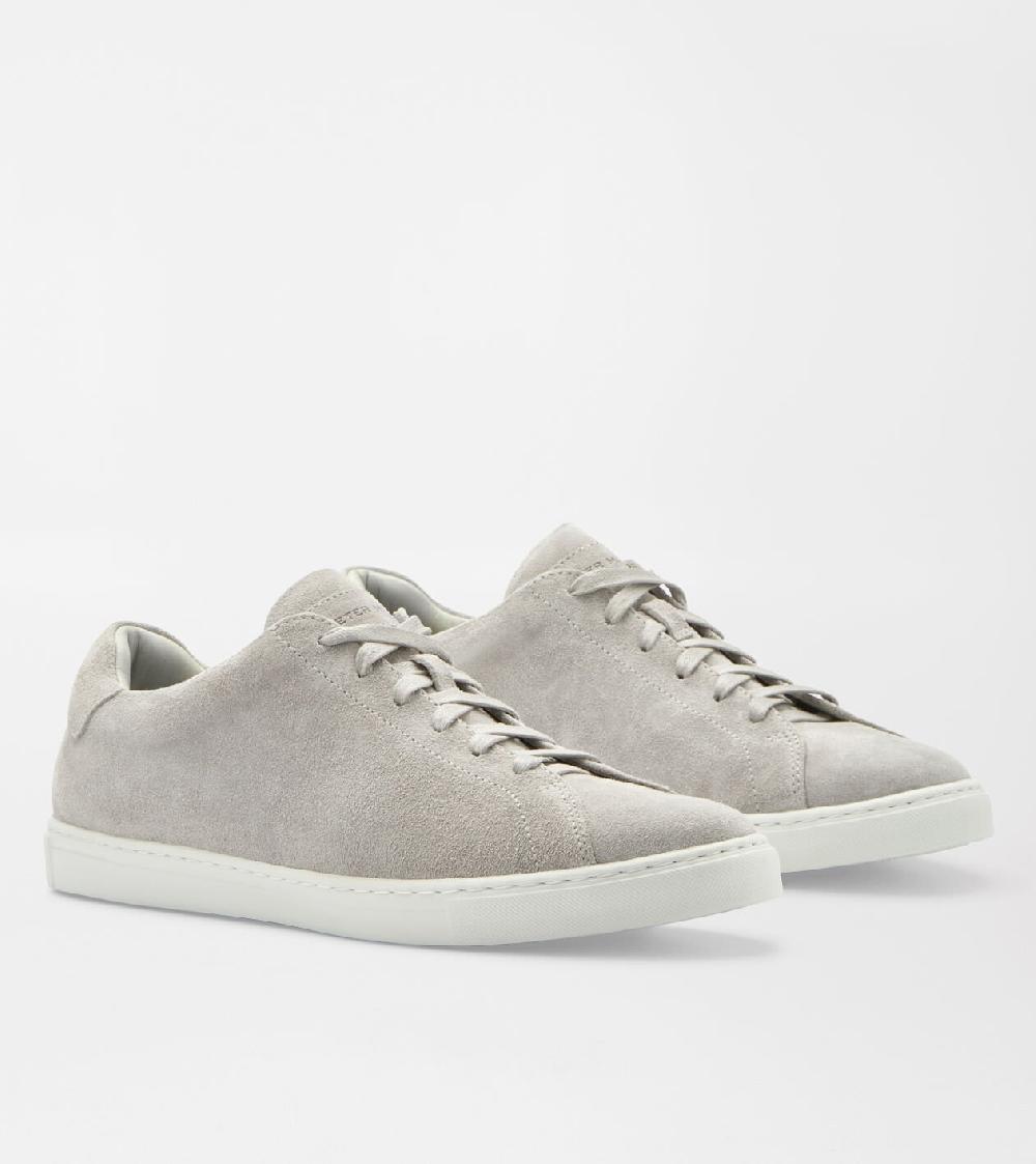 Peter Millar Vantage Lite Suede Sneaker Pearl Grey