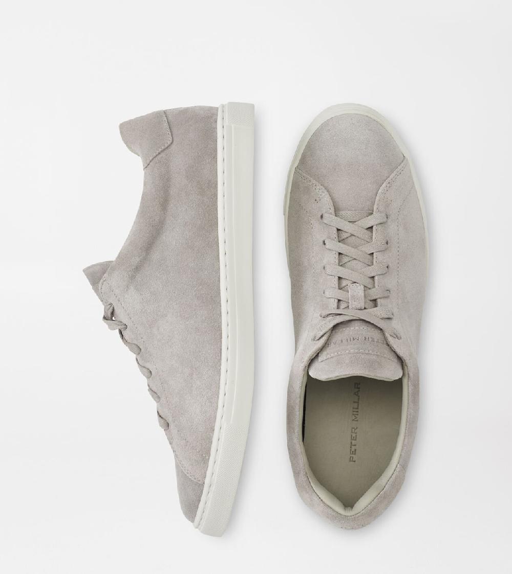 peter millar Vantage Lite Suede Sneaker Pearl Grey